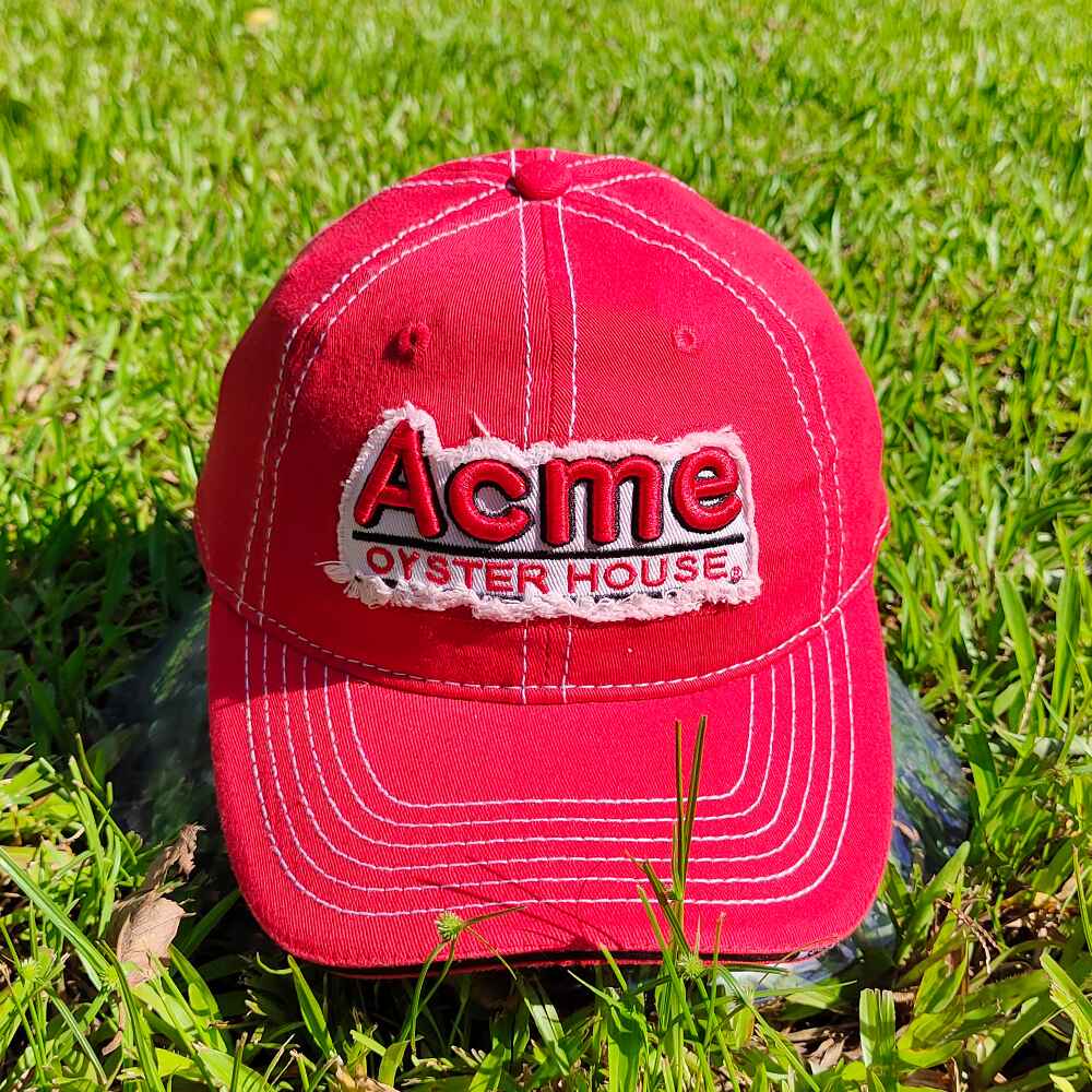 Topone Custom Cotton Fabric Applique on Front Panel Cotton Twill Fabric Baseball Caps Solid Red Color Front View