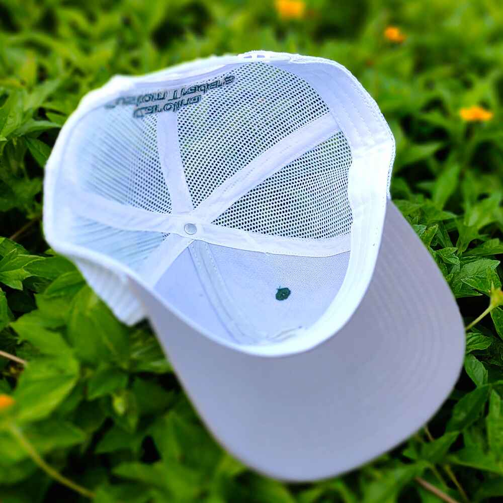 Topone Custom Flat Embroidery on Front Panel Cotton Twill Fabric Baseball Caps Green Crown Grey Visor Inner View