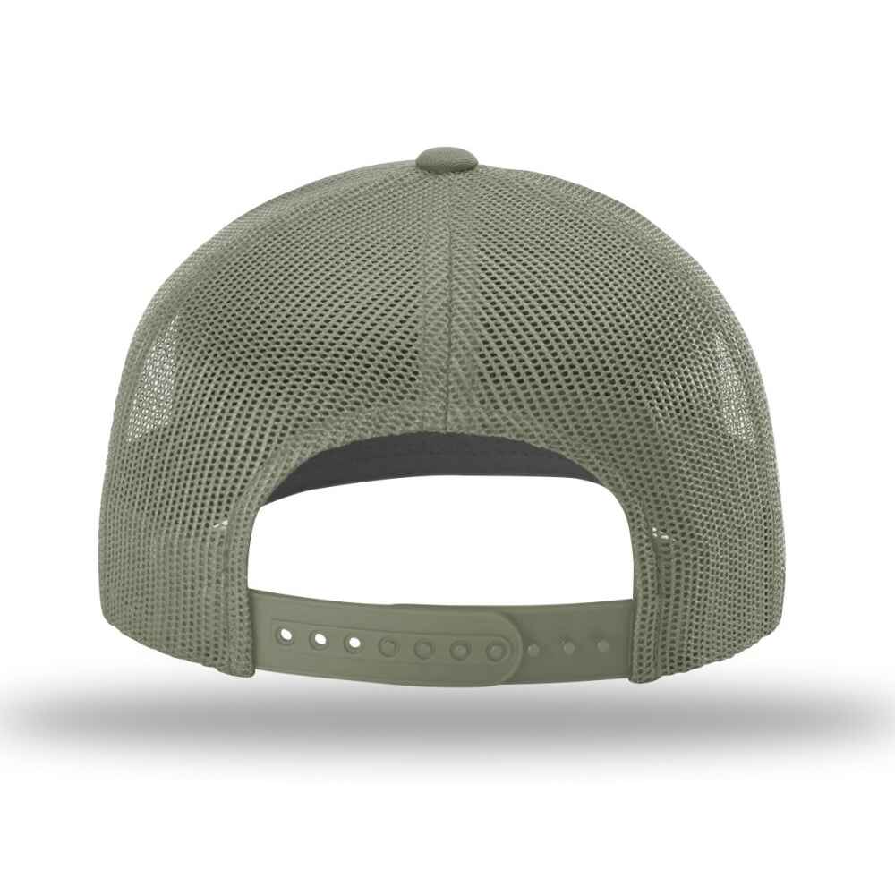 Topone Custom Richardson 112 Trucker Hat Style Full Solid Loden Color Hats  Back  View