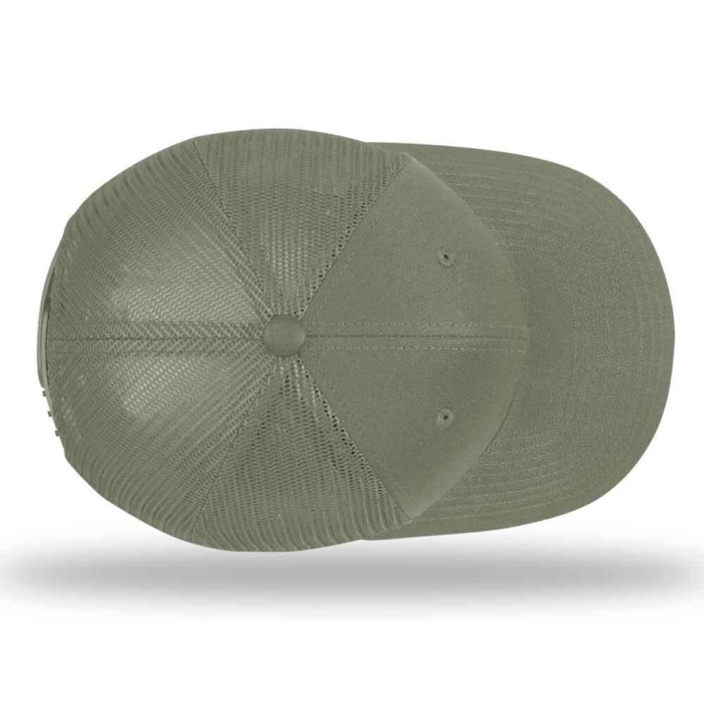Topone Custom Richardson 112 Trucker Hat Style Full Solid Loden Color Hats  Top  View